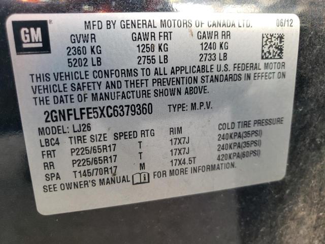 Photo 12 VIN: 2GNFLFE5XC6379360 - CHEVROLET EQUINOX LT 