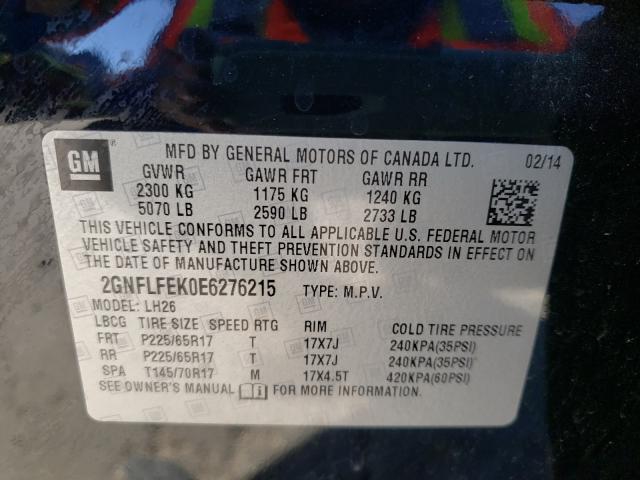 Photo 9 VIN: 2GNFLFEK0E6276215 - CHEVROLET EQUINOX LT 