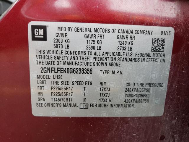 Photo 12 VIN: 2GNFLFEK0G6238356 - CHEVROLET EQUINOX 