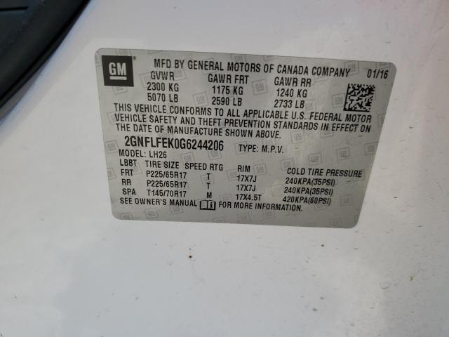 Photo 12 VIN: 2GNFLFEK0G6244206 - CHEVROLET EQUINOX LT 