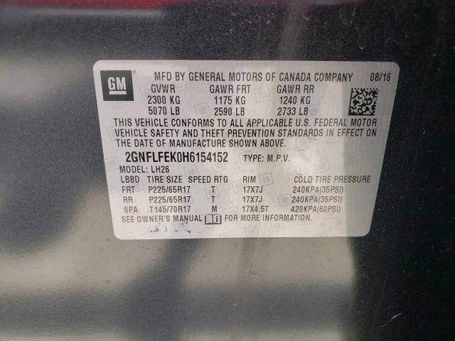 Photo 12 VIN: 2GNFLFEK0H6154152 - CHEVROLET EQUINOX LT 