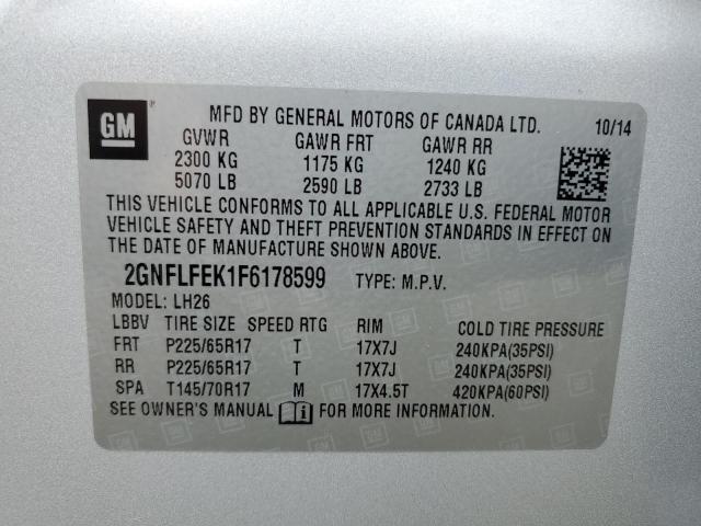 Photo 12 VIN: 2GNFLFEK1F6178599 - CHEVROLET EQUINOX LT 