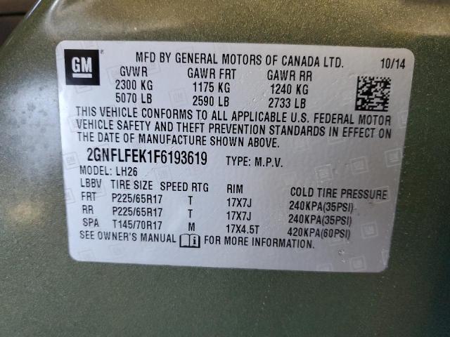 Photo 12 VIN: 2GNFLFEK1F6193619 - CHEVROLET EQUINOX LT 