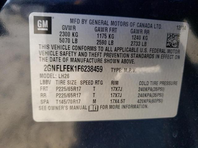 Photo 9 VIN: 2GNFLFEK1F6238459 - CHEVROLET EQUINOX 