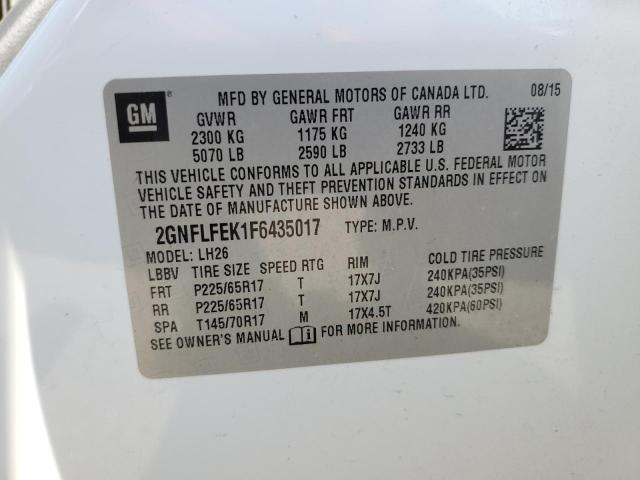 Photo 13 VIN: 2GNFLFEK1F6435017 - CHEVROLET EQUINOX LT 