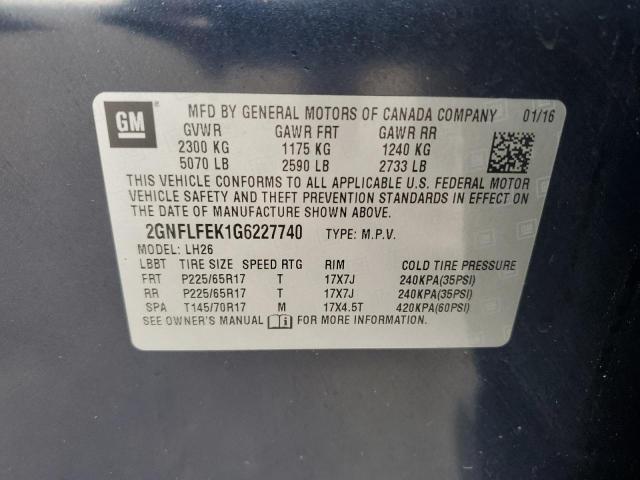 Photo 12 VIN: 2GNFLFEK1G6227740 - CHEVROLET EQUINOX LT 