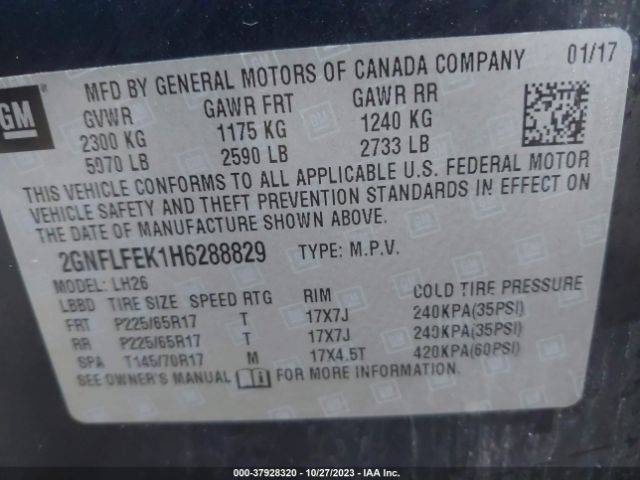 Photo 8 VIN: 2GNFLFEK1H6288829 - CHEVROLET EQUINOX 