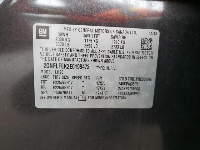 Photo 9 VIN: 2GNFLFEK2E6198472 - CHEVROLET EQUINOX LT 