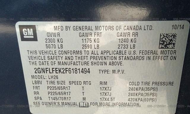 Photo 8 VIN: 2GNFLFEK2F6181494 - CHEVROLET EQUINOX 