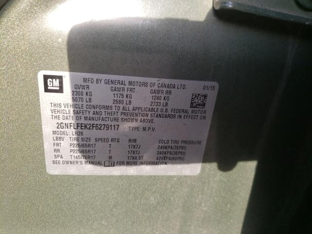 Photo 9 VIN: 2GNFLFEK2F6279117 - CHEVROLET EQUINOX LT 