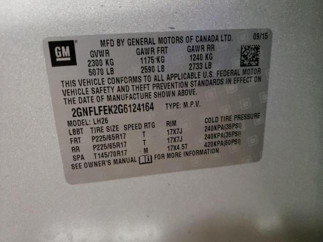 Photo 12 VIN: 2GNFLFEK2G6124164 - CHEVROLET EQUINOX LT 