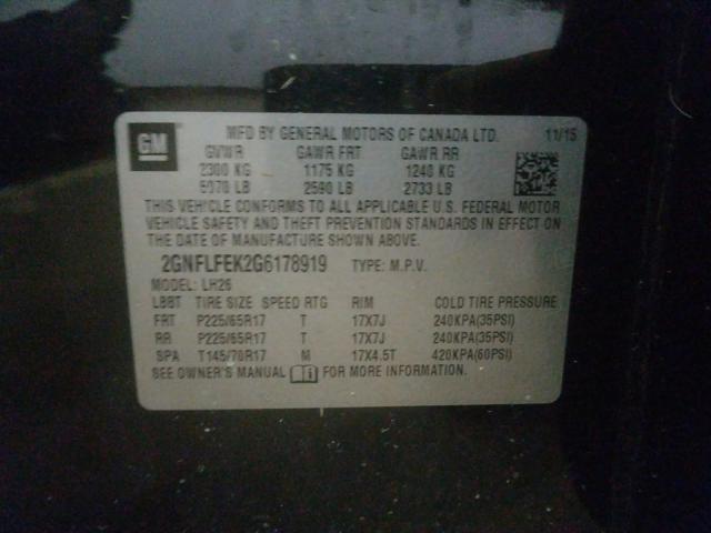 Photo 9 VIN: 2GNFLFEK2G6178919 - CHEVROLET EQUINOX LT 