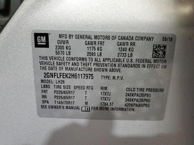 Photo 12 VIN: 2GNFLFEK2H6117975 - CHEVROLET EQUINOX LT 