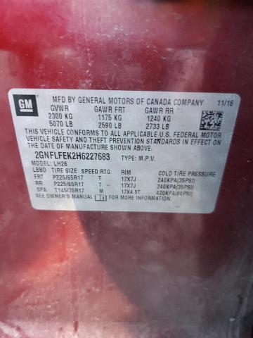 Photo 9 VIN: 2GNFLFEK2H6227683 - CHEVROLET EQUINOX LT 