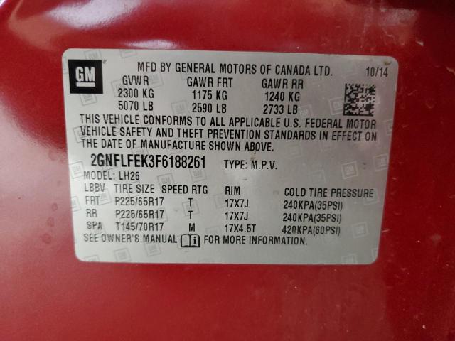 Photo 12 VIN: 2GNFLFEK3F6188261 - CHEVROLET EQUINOX LT 