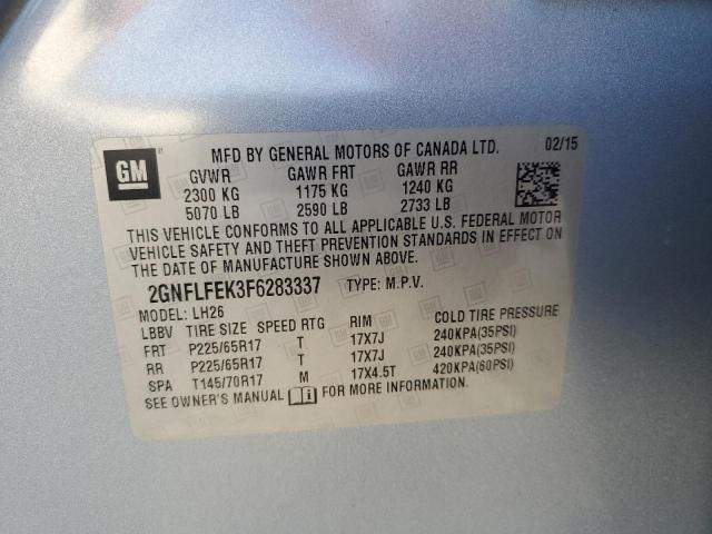 Photo 12 VIN: 2GNFLFEK3F6283337 - CHEVROLET EQUINOX LT 