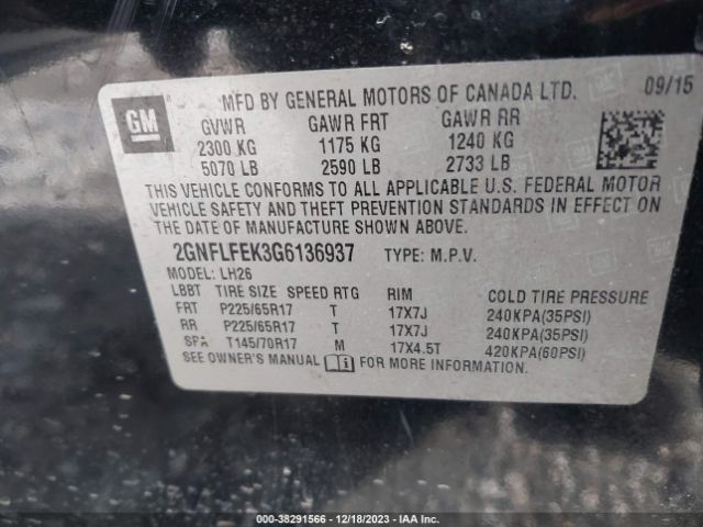 Photo 8 VIN: 2GNFLFEK3G6136937 - CHEVROLET EQUINOX 