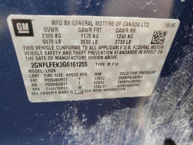 Photo 9 VIN: 2GNFLFEK3G6161255 - CHEVROLET EQUINOX LT 