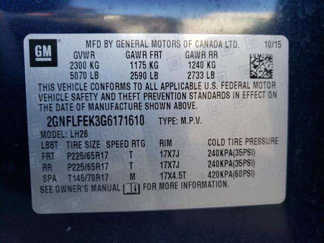 Photo 11 VIN: 2GNFLFEK3G6171610 - CHEVROLET EQUINOX 