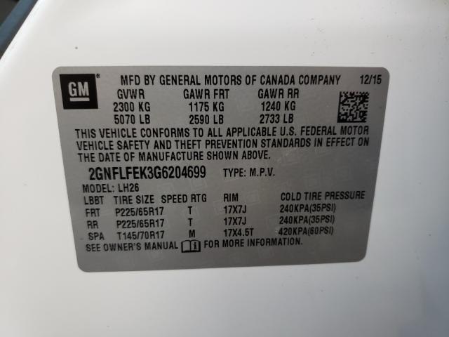 Photo 9 VIN: 2GNFLFEK3G6204699 - CHEVROLET EQUINOX LT 