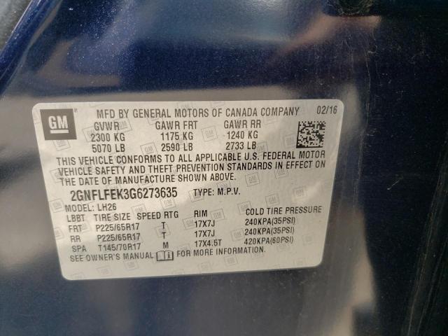 Photo 9 VIN: 2GNFLFEK3G6273635 - CHEVROLET EQUINOX LT 