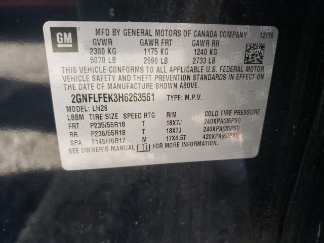 Photo 9 VIN: 2GNFLFEK3H6263561 - CHEVROLET EQUINOX LT 