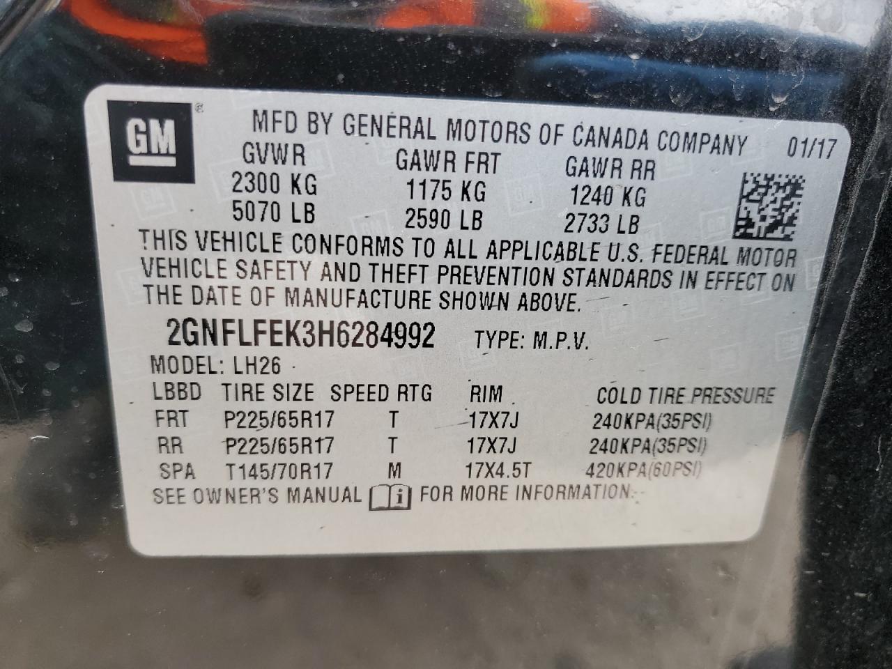 Photo 11 VIN: 2GNFLFEK3H6284992 - CHEVROLET EQUINOX 