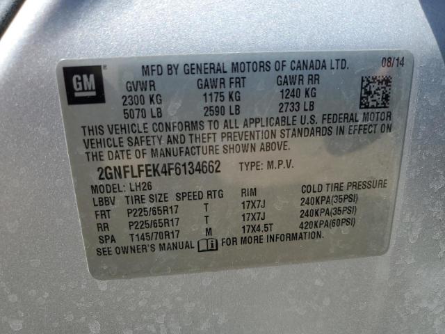 Photo 12 VIN: 2GNFLFEK4F6134662 - CHEVROLET EQUINOX LT 