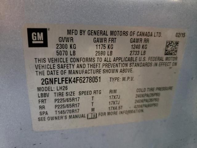 Photo 12 VIN: 2GNFLFEK4F6278051 - CHEVROLET EQUINOX LT 