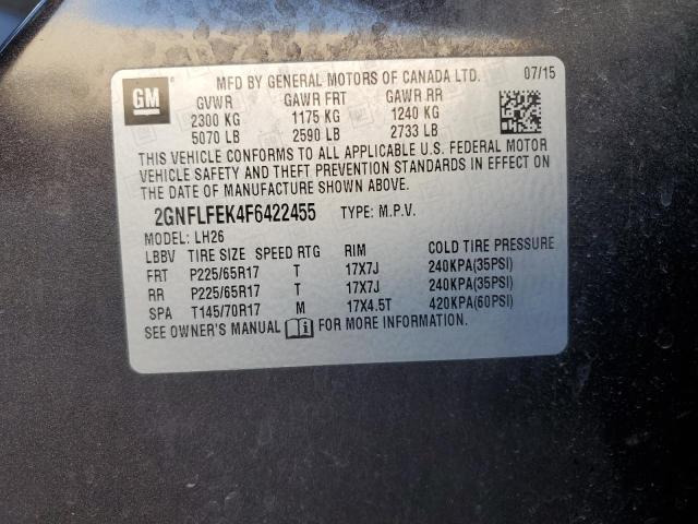 Photo 12 VIN: 2GNFLFEK4F6422455 - CHEVROLET EQUINOX LT 