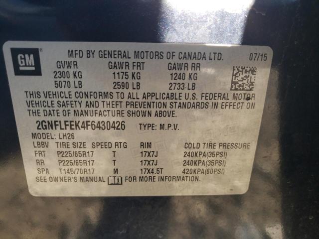 Photo 12 VIN: 2GNFLFEK4F6430426 - CHEVROLET EQUINOX LT 