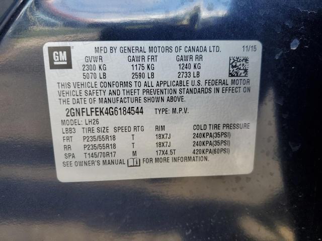 Photo 12 VIN: 2GNFLFEK4G6184544 - CHEVROLET EQUINOX LT 