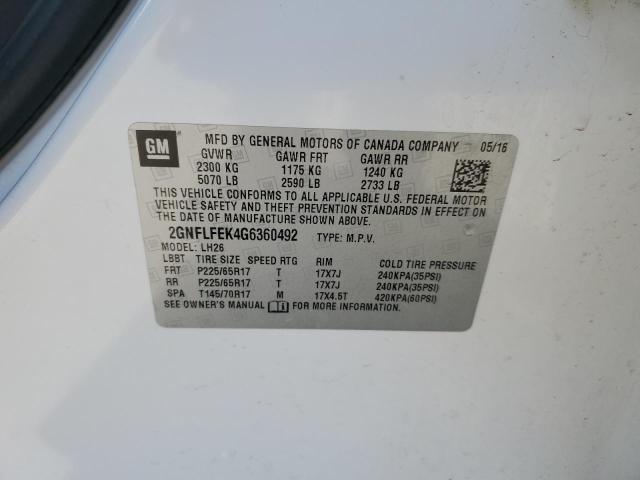 Photo 11 VIN: 2GNFLFEK4G6360492 - CHEVROLET EQUINOX LT 