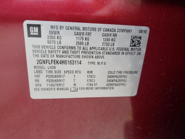 Photo 13 VIN: 2GNFLFEK4H6163114 - CHEVROLET EQUINOX LT 