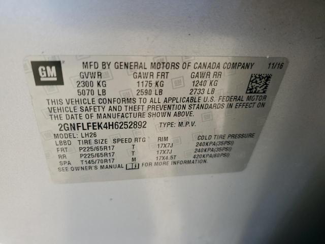 Photo 13 VIN: 2GNFLFEK4H6252892 - CHEVROLET EQUINOX LT 