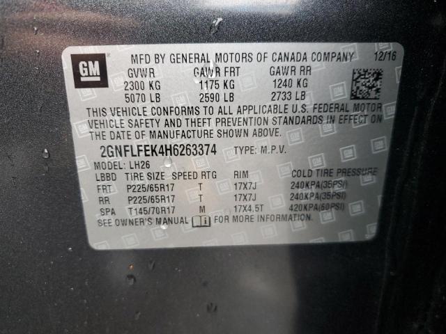 Photo 12 VIN: 2GNFLFEK4H6263374 - CHEVROLET EQUINOX LT 