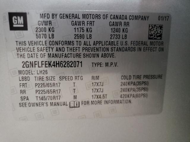 Photo 9 VIN: 2GNFLFEK4H6282071 - CHEVROLET EQUINOX LT 