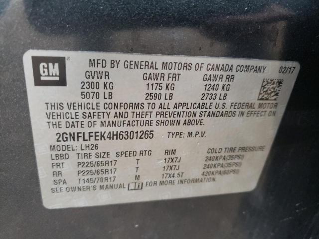 Photo 12 VIN: 2GNFLFEK4H6301265 - CHEVROLET EQUINOX LT 