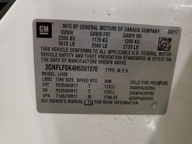 Photo 11 VIN: 2GNFLFEK4H6301976 - CHEVROLET EQUINOX LT 