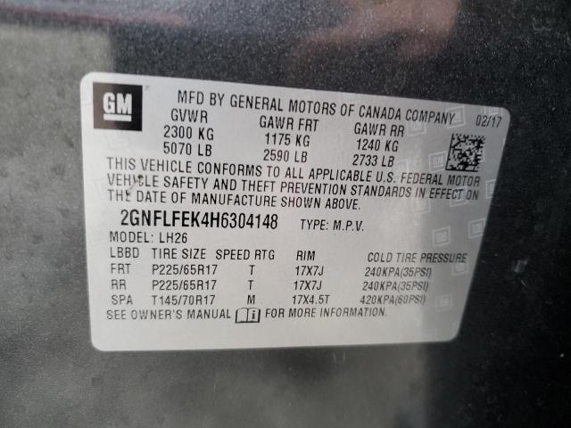 Photo 9 VIN: 2GNFLFEK4H6304148 - CHEVROLET EQUINOX LT 