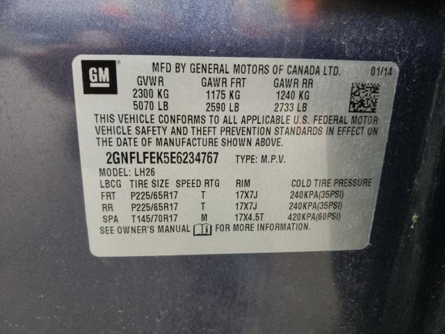 Photo 9 VIN: 2GNFLFEK5E6234767 - CHEVROLET EQUINOX LT 