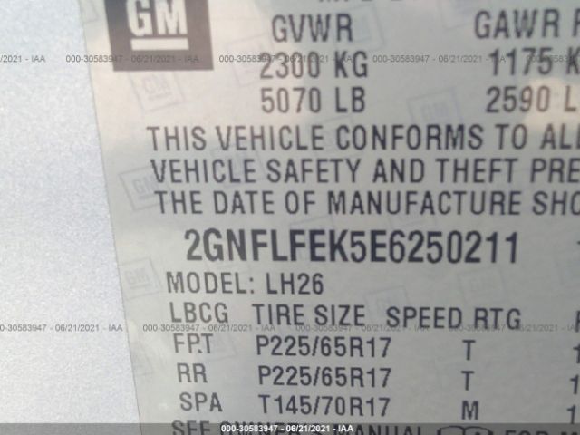 Photo 8 VIN: 2GNFLFEK5E6250211 - CHEVROLET EQUINOX 