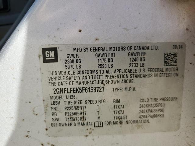 Photo 12 VIN: 2GNFLFEK5F6158727 - CHEVROLET EQUINOX LT 