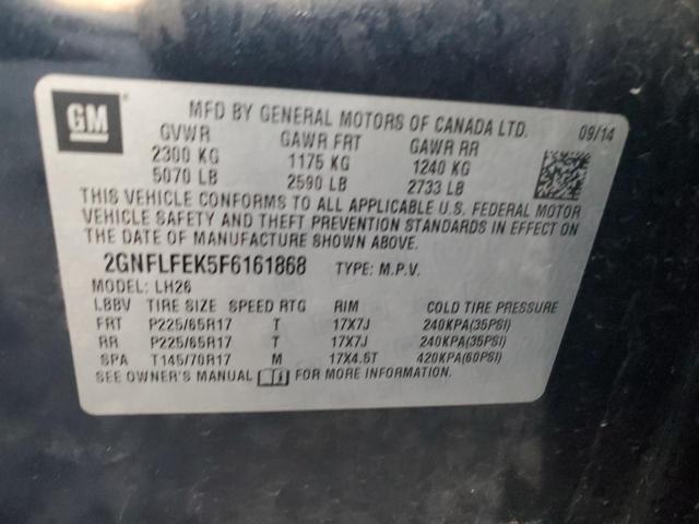 Photo 11 VIN: 2GNFLFEK5F6161868 - CHEVROLET EQUINOX LT 