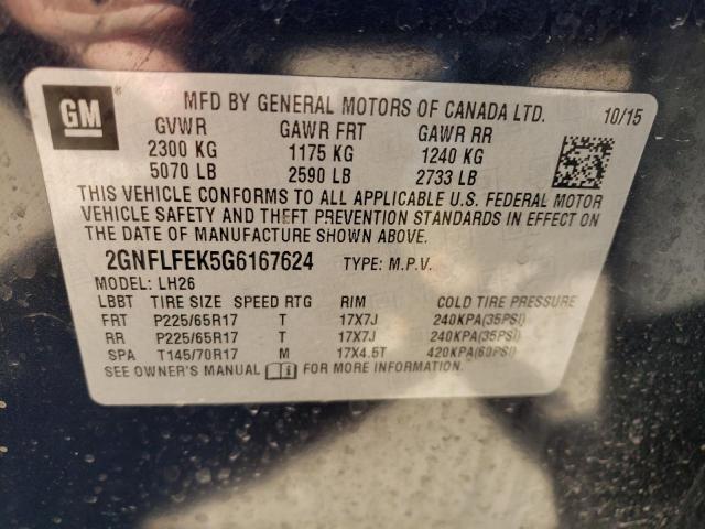 Photo 11 VIN: 2GNFLFEK5G6167624 - CHEVROLET EQUINOX LT 