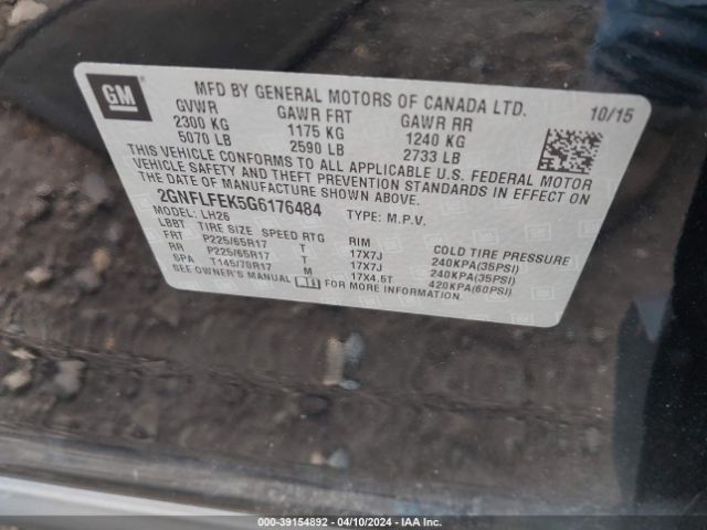 Photo 8 VIN: 2GNFLFEK5G6176484 - CHEVROLET EQUINOX 