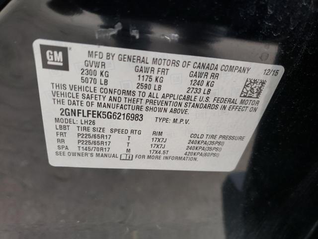 Photo 9 VIN: 2GNFLFEK5G6216983 - CHEVROLET EQUINOX LT 