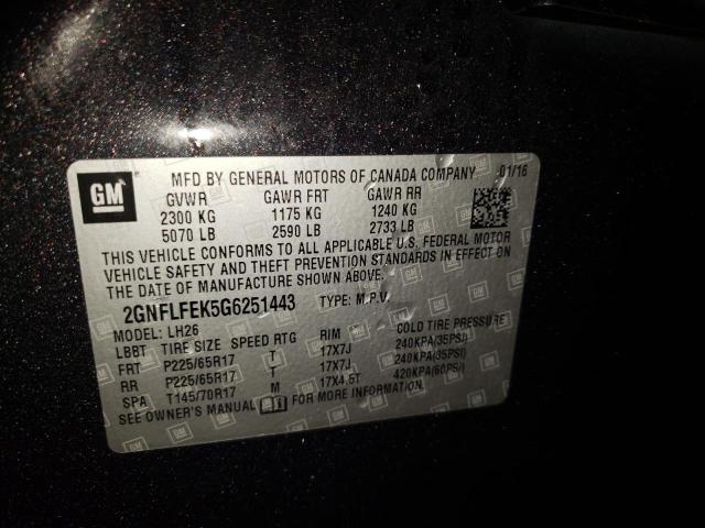 Photo 12 VIN: 2GNFLFEK5G6251443 - CHEVROLET EQUINOX LT 