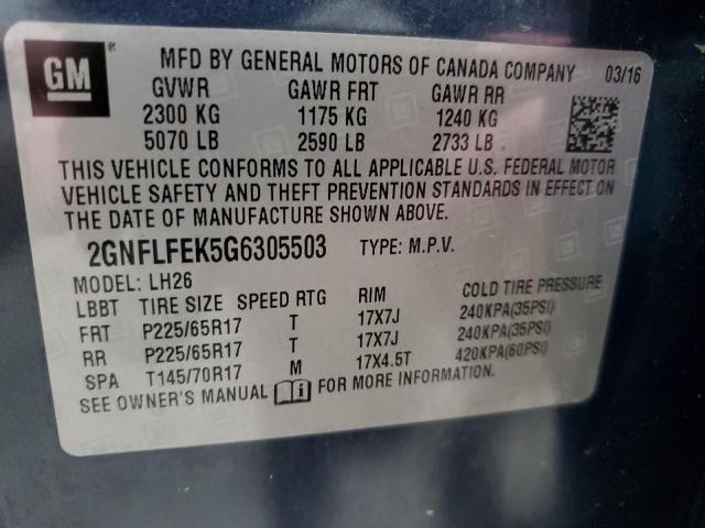 Photo 12 VIN: 2GNFLFEK5G6305503 - CHEVROLET EQUINOX LT 