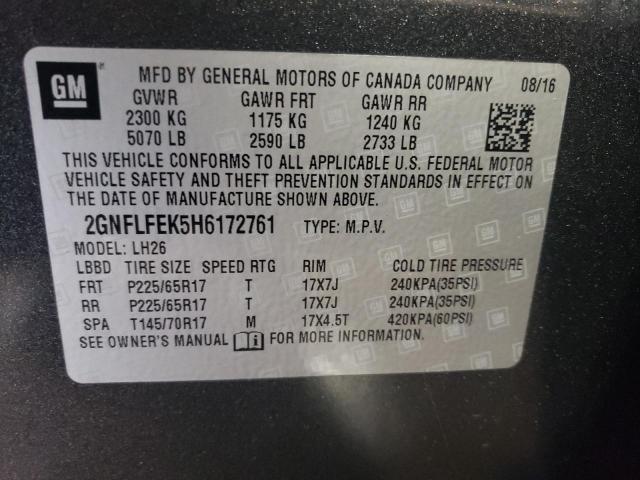 Photo 13 VIN: 2GNFLFEK5H6172761 - CHEVROLET EQUINOX LT 